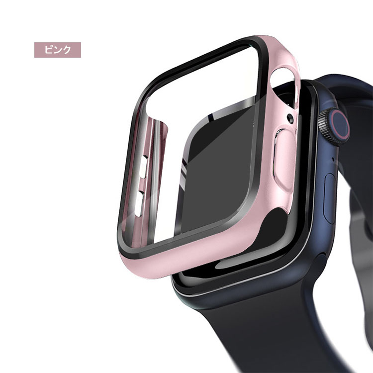 速くおよび自由な AppleWatch 全面保護 一体式 カバー ケース ガラス